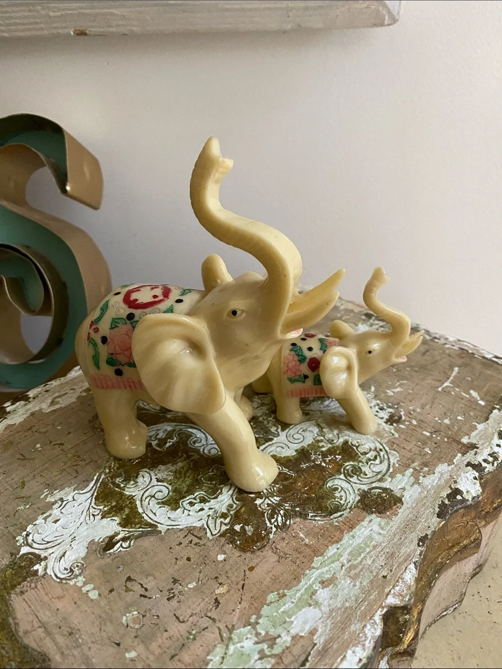 Vintage LUCKY Elephant Pair